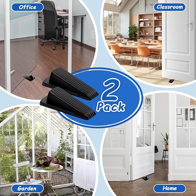 Door Stoppers for Bottom of Door on Floor, Premium Rubber Stoppers Wedge - Image 7
