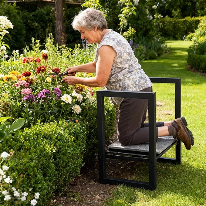 Garden Kneeler and Seat Heavy Duty 500lbs, Anti-Tip Gardening Stools with 10.5” Widen Kneeling Pad for Seniors Gardeners, 2 in 1 Garden Bench for Kneeling and Sitting - Image 2