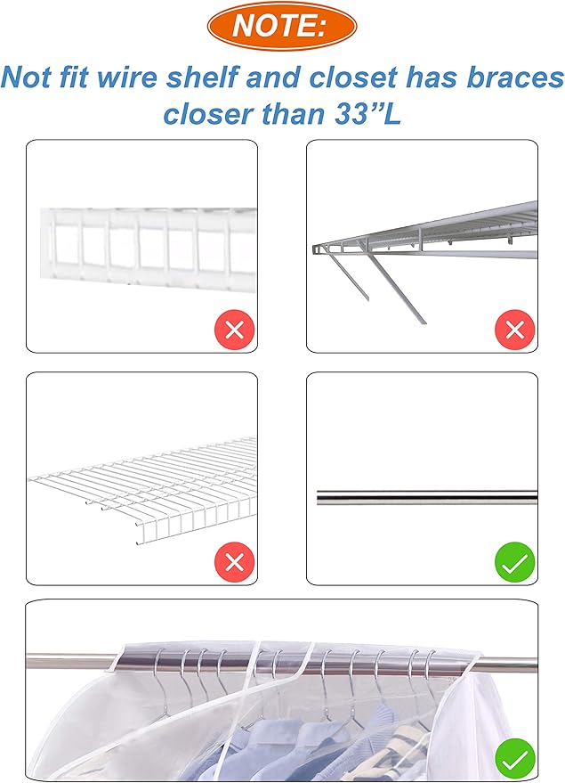 SLEEPING LAMB Extra Large Hanging Garment Rack Cover Storage - Image 7