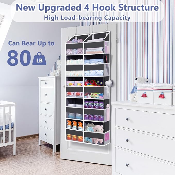 Heavy Duty Over The Door Organizer 5 Tiers, Extra Large Behind Door Storage of - Image 5