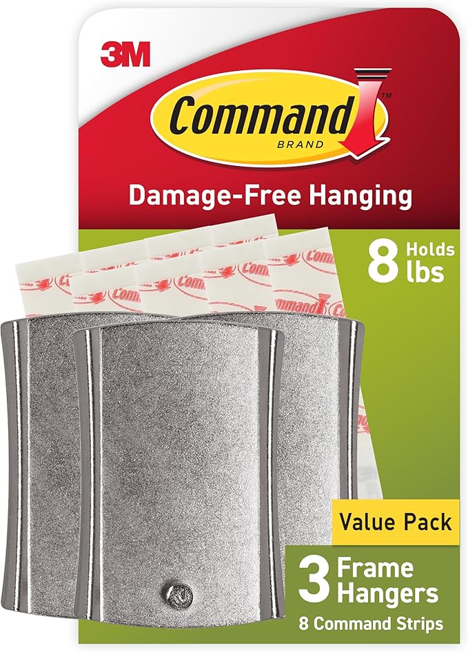 Command 8 lb Jumbo Universal Picture Hanger, 3 Frame Hangers and 8 Command by Command