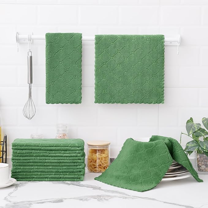 Homaxy 12 Pack Dish Towels for Kitchen, Super Soft and Absorbent Coral Velvet - Image 6