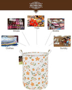 HUNRUNG Laundry Hamper, Large Canvas Fabric Lightweight Storage Basket Toy - Image 3