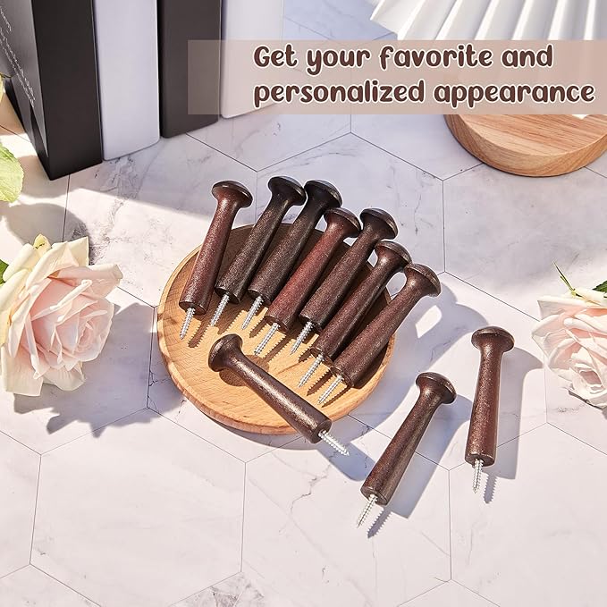20 Pieces Wooden Shaker Peg Screw-on Pegs 3.62 Inch Long Unfinished Wood Shaker - Image 6