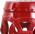 JONATHAN Y TBL1022C Lucky Coins 16" Chinese Ceramic Drum Indoor/Outdoor Garden Stool Bohemian, Coastal, Cottage, French Country, Traditional, for Living Room, Garden Room, Patio, Matte Red - Image 7