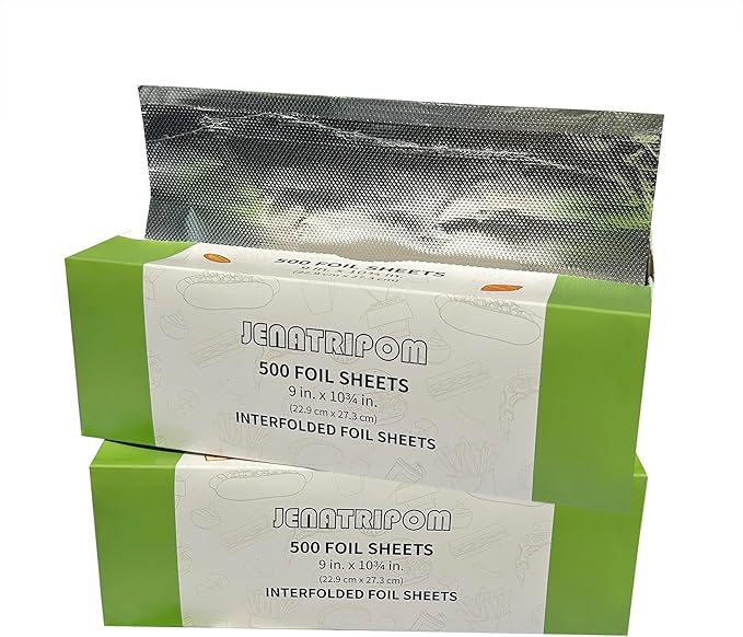 Aluminum Foil Sheets, 9 x 10.75 inch, 1000 Sheets, Pop-Up Dispenser, High Temp by Unknown