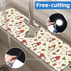 Christmas Santa Claus Kitchen Sink Splash Guard Mat Absorbent Fast Drying Mat - Image 7