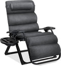 Best Choice Products Oversized Zero Gravity Chair, Folding Outdoor Patio Recliner, XL Anti Gravity Lounger w/Removable Cushion, Cup Holder, Side Tray, 350lb Capacity - Fossil Gray by BestChoiceProducts