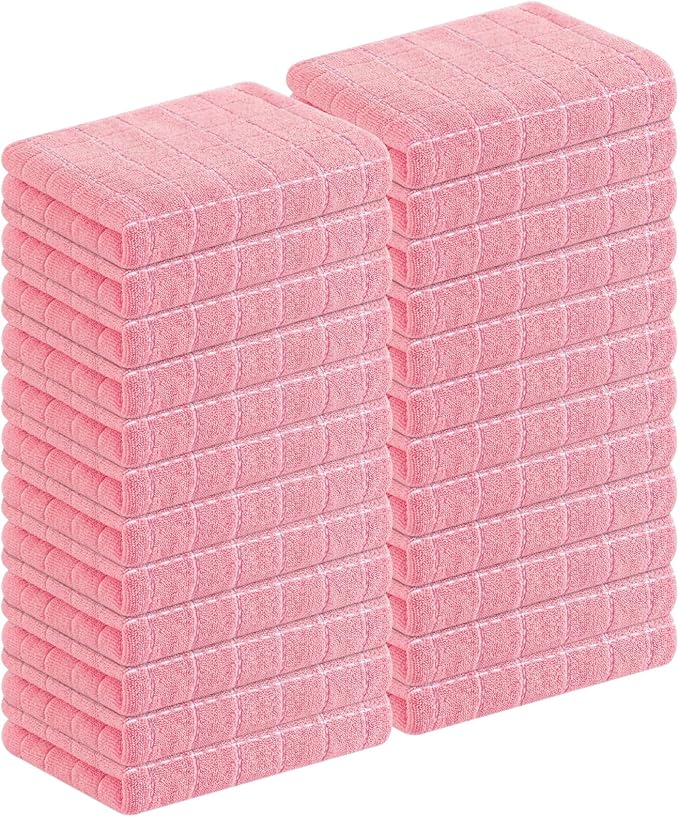 Homaxy 100% Cotton Terry Kitchen Towels, Checkered Designed, Soft and Super by Homaxy