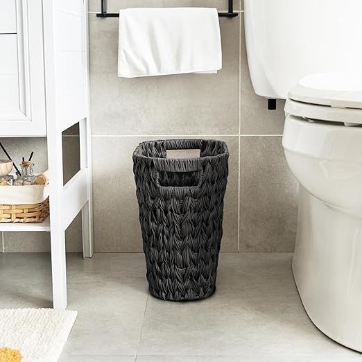 GRANNY SAYS Wicker Waste Basket, Waterproof Bathroom Trash Can, Decorative Boho - Image 7