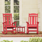 LUE BONA Outdoor Rocking Chairs Set of 4, HDPS Porch Rocker with High Back, Plastic Weather Resistant Rocking Chairs for Outdoor Indoor, Garden, Backyard, 350lb, Bright Red - Image 8