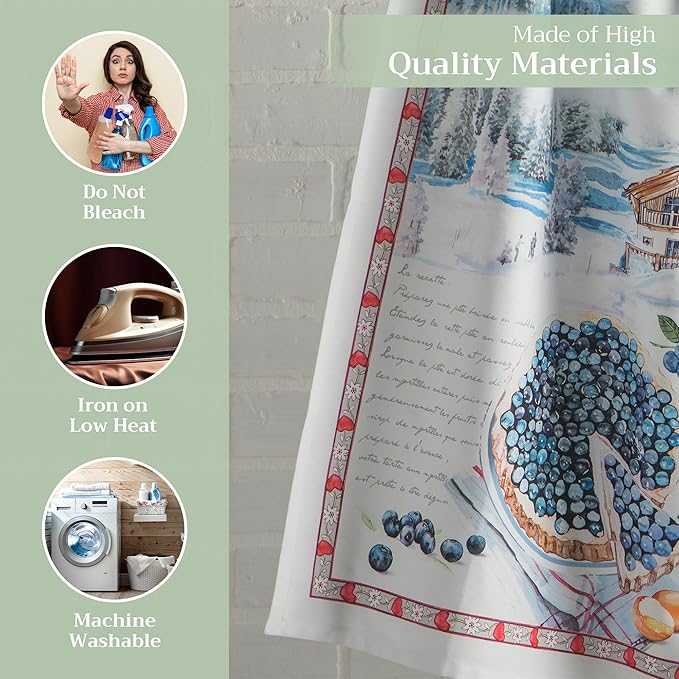 Maison d' Hermine Kitchen Towels Set of 3 100% Cotton 27.50" x 20" Reusable - Image 3