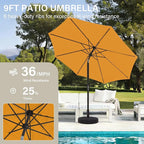 MEWAY 9ft Patio Umbrella Outdoor Table Umbrellas with Push Tilt and Crank, Market Umbrella 8 Sturdy Ribs for Deck, Garden, Pool and Backyard, Bright Orange - Image 4
