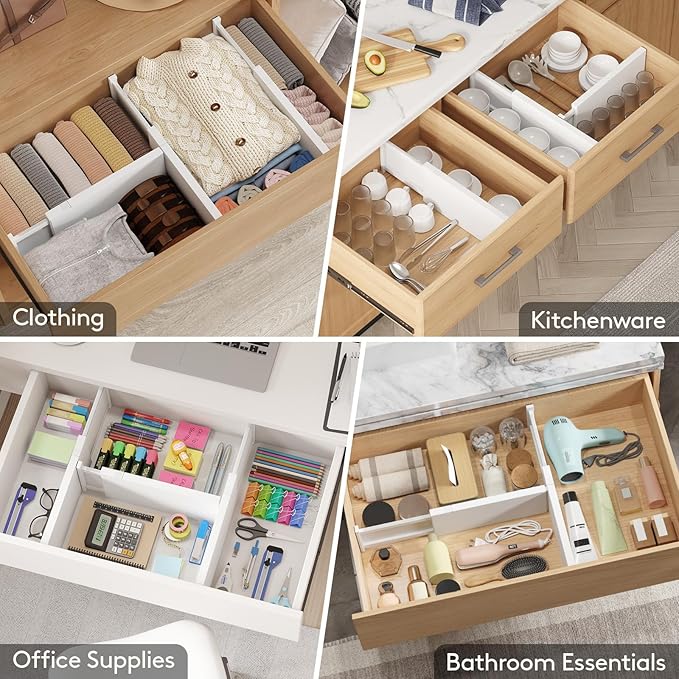 Lifewit 12 Pack 6" High Drawer Dividers 34-56cm/13.5-22" Adjustable Drawer - Image 7