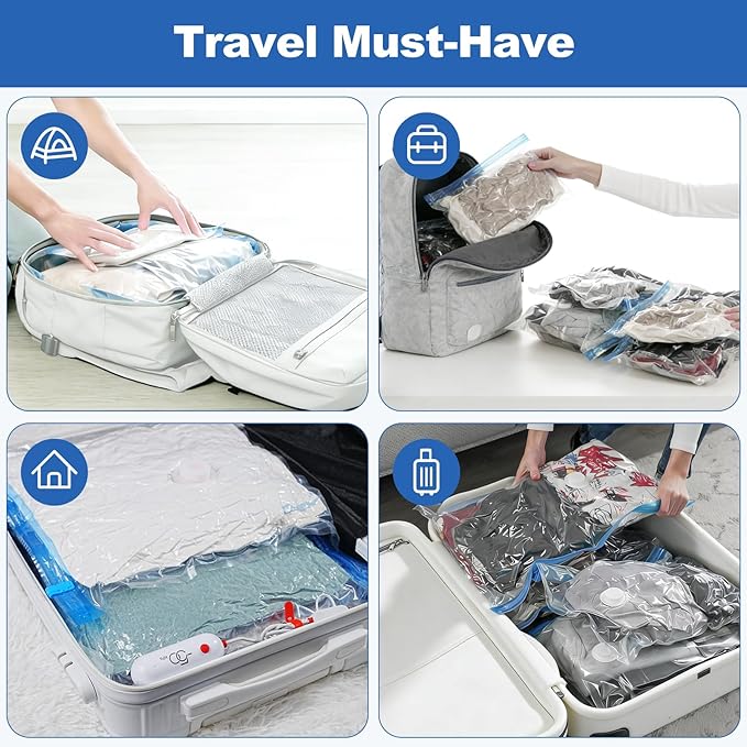 VMstr 12 Pack Travel Vacuum Storage Bags - Image 7