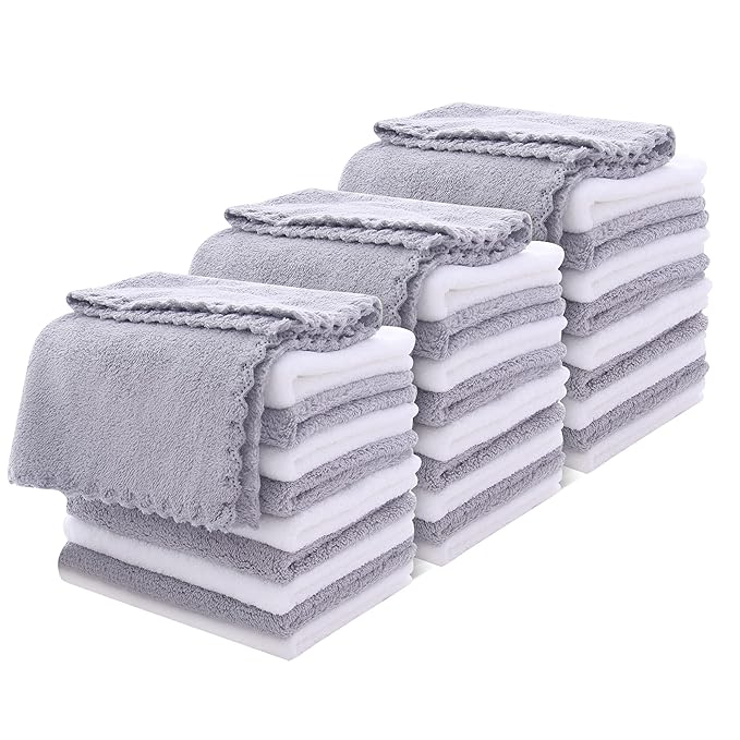 MOONQUEEN 30 Pack Microfiber Face Towel by MOONQUEEN