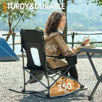 Portal Outdoor Rocking Chair Camping Folding Portable Rocker with Cup Holder Side Pocket Carry Bag, Support 350LBS (Mesh Black) - Image 6