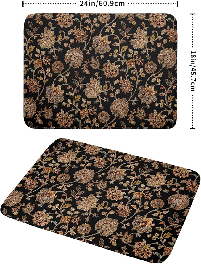 Vintage Tapestry Floral Dish Drying Pad 18 x 24 Inch - Image 2