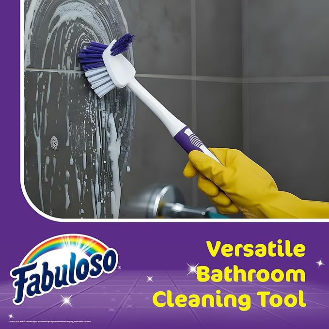 Fabuloso Tile Brush with Spot Scrubber, Long Bathroom Cleaning Brush with - Image 7