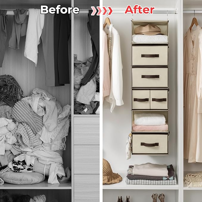 GRANNY SAYS Hanging Closet Organizers and Storage 6 Shelves, Closet Hanging - Image 8