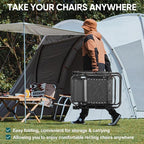 NEWBULIG Zero Gravity Chair Set of 4, Lounge Chair Folding Portable Adjustable Camping Reclining Chairs with Adjustable Pollow, Mesh Back, Cup Holder Trays Lawn Patio Chair for Pool Beach - Black - Image 6