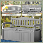Homall 75 Gallon Outdoor Storage Benches Lockable Deck Box with Waterproof and UV Resistant, Waterproof Storage Box for Patio Furniture, Tools, Cushions (Grey) - Image 5