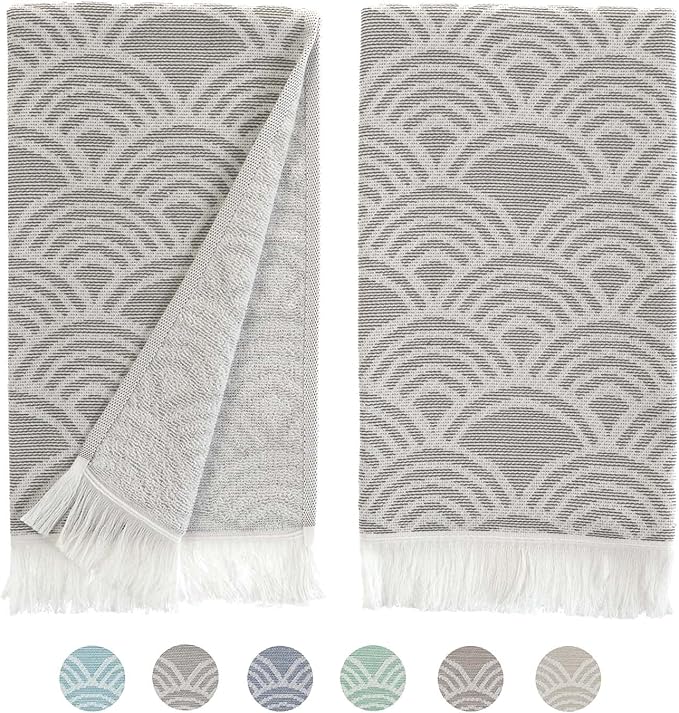 sea me at home Kitchen Towels Decorative Set of 2, Turkish Hand Towels by seameathome