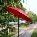 Sunnyglade 9' Patio Umbrella Outdoor Table Umbrella with 8 Sturdy Ribs (Red) - Image 6