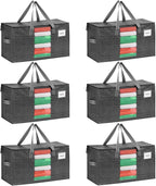 VENO 6 Pack Moving Bags, Comforter and Blanket Storage Bags by Veno