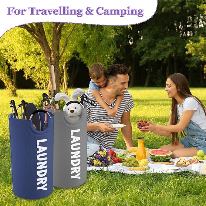 2Pack 95L Big Clothes Hamper for Family, Collapsible Laundry Baskets - Image 6