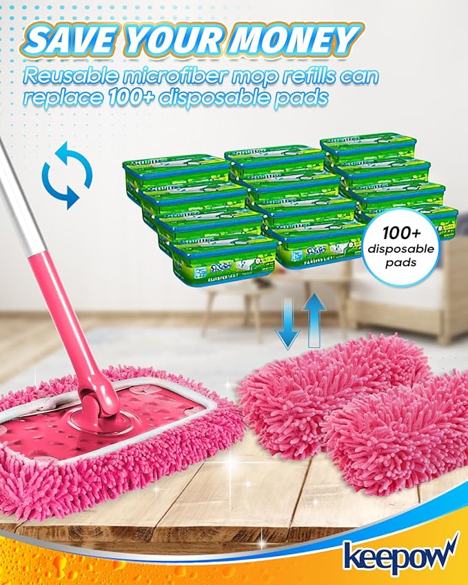 Keepow 8 Pack Reusable Mop Pads Compatible - Image 3