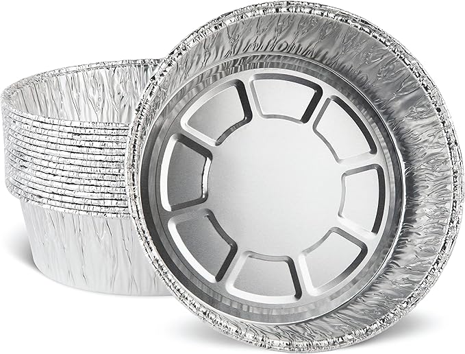 PLASTICPRO 8'' Inch Round Tin Foil Pans Disposable Aluminum, Deep Freezer & by PLASTICPRO
