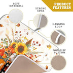 Autumn Pumpkin Dish Drying Mat 16x18 Inch Sunflower Flower Vase Washable - Image 4