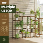 Bamworld Large Hanging Plant Stand Indoor Tall Plant Shelf Outdoor 14 Pots Large Plant Rack for Living Room Patio, Balcony and Garden - Image 2