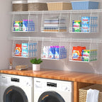 3 Pack Laundry Room Organization and Storage, Hanging Wire Basket - Image 6