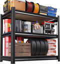 Garage Shelving,3 Tier Garage Storage Shelves,Adjustable Heavy Duty Metal Shelving Units and Storage Large Rack,Utility Steel Shelf For Shop Warehouse Industrial Pantry Basement Organizers 33"x35"x16" by Unknown