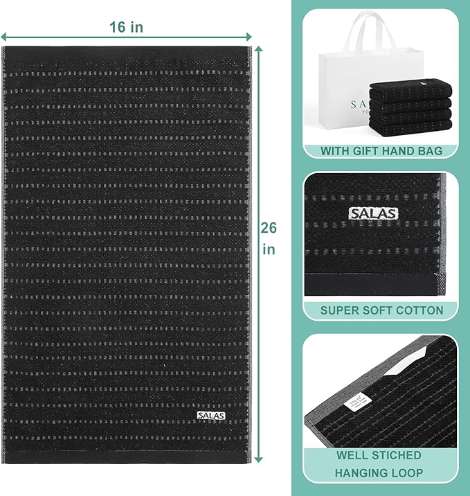 SALAS Kitchen Dish Towels, Bulk Cotton Kitchen Hand Towels, 390 GMS Plaid Dish - Image 2