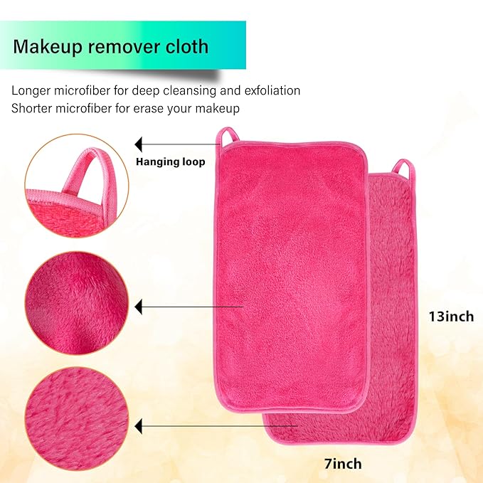 Nugilla Makeup Remover Cloths, 8 Packs Makeup Remover Towels Reusable Face Wash - Image 4