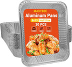Aluminum Pans Foil Pans, 30 Pack 9x13 Disposable Trays Half Size Heavy Duty by Unknown