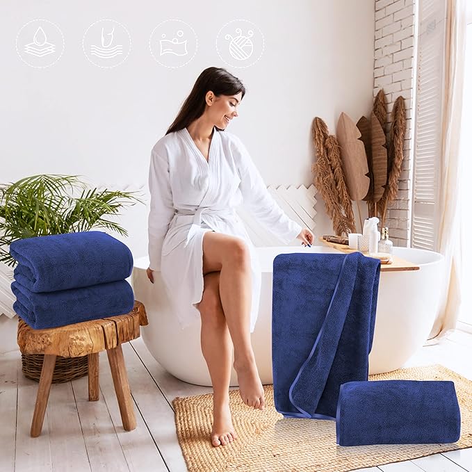 TENSTARS Silk Hemming Bath Towels - Image 4