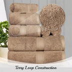 Superior Egyptian Cotton 8-Piece Solid Towel Set, Washcloths 13” x 13” - Image 9