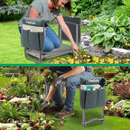 TomCare Garden Kneeler and Seat 10.64” Wider Larger Soft Kneeling Pad Garden Bench with 2 Large Tool Pouches Heavy Duty Garden Stool Foldable Tools Gardening Gifts for Women Men Gardeners,Grey - Image 5