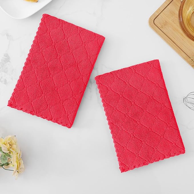 Homaxy 12 Pack Dish Towels for Kitchen, Super Soft and Absorbent Coral Velvet - Image 6