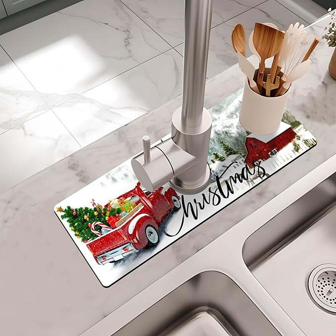 Kitchen Sink Splash Guard Faucet Mat -1 PC Super Absorbent Fast Drying Mat Sink - Image 2