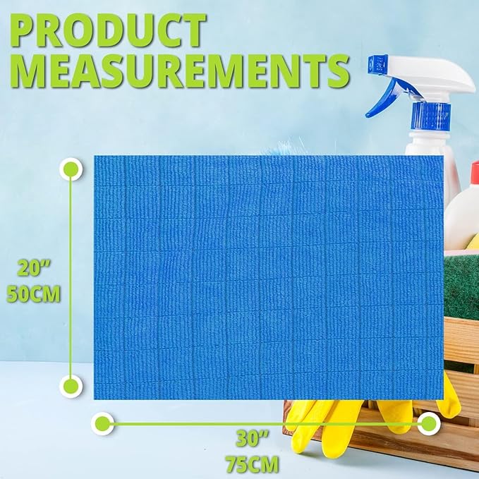 HELOMOR 12 Extra Large Microfiber Cleaning Cloths, Reusable Multi-Purpose - Image 3