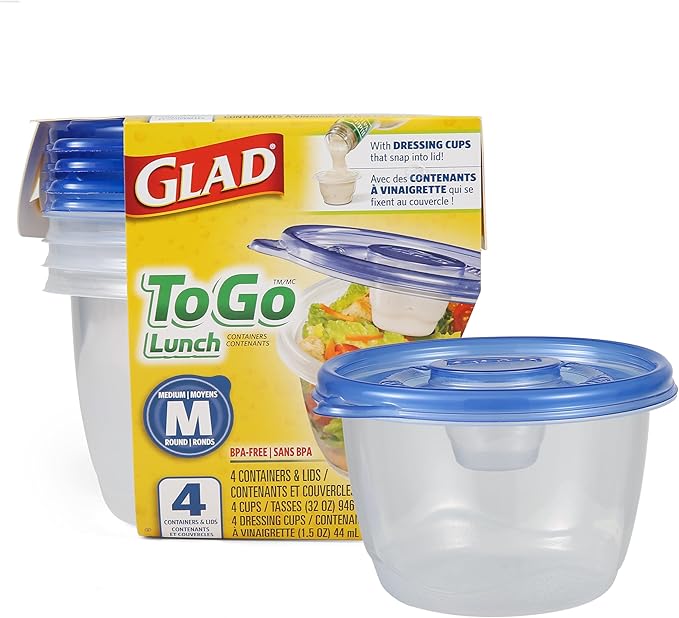 Gladware Lockware To Go Food Storage Containers | Glad Medium Size Round Food by GladTrashFoodStorage