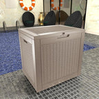 31 Gallon Outdoor Deck Box, Lockable Waterproof Outdoor Storage Boxes For Garden Tools,Indoor Cushions,Accessories Outside Storage Resin Weatherproof Container(Grey) - Image 7