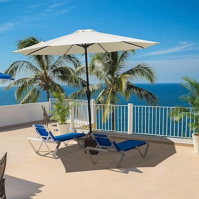 Simple Deluxe 9' Patio Umbrella Outdoor Table Market Yard Umbrella with Push Button Tilt/Crank - Image 5