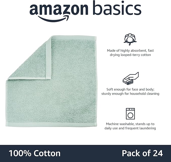 Amazon Basics Cotton Washcloths - Image 4