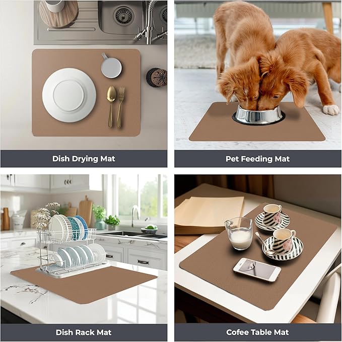 Dish Drying Mat Super Absorbent – 16" x 12" Coffee Mat - Image 7